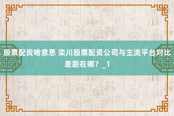 股票配资啥意思 栾川股票配资公司与主流平台对比差距在哪？_1