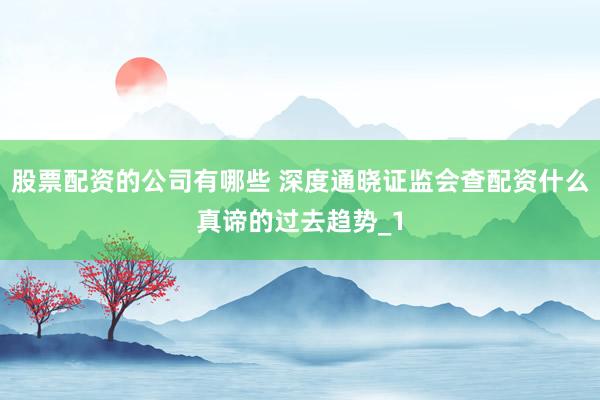 股票配资的公司有哪些 深度通晓证监会查配资什么真谛的过去趋势_1